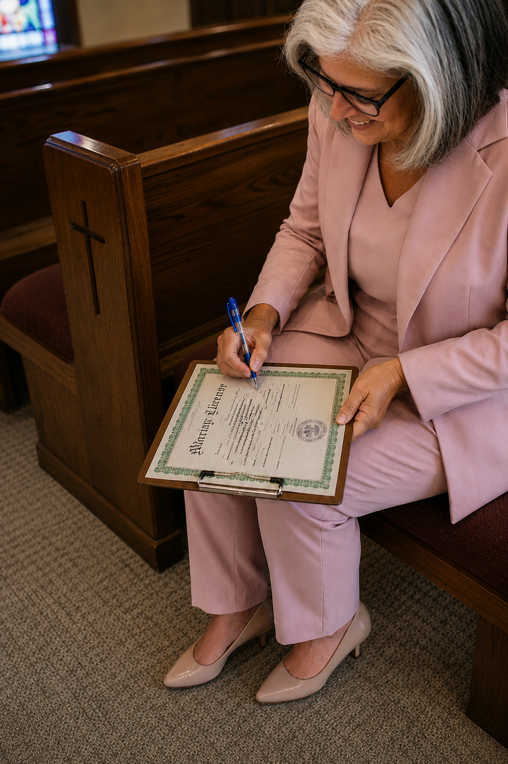 Beth officiating a wedding ceremony